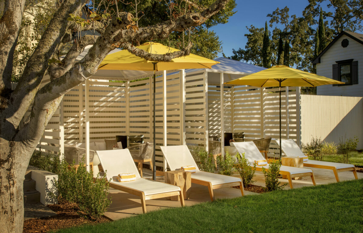 New pool cabanas at MacArthur Place Hotel and Spa in Sonoma. (MacArthur Place Hotel and Spa)