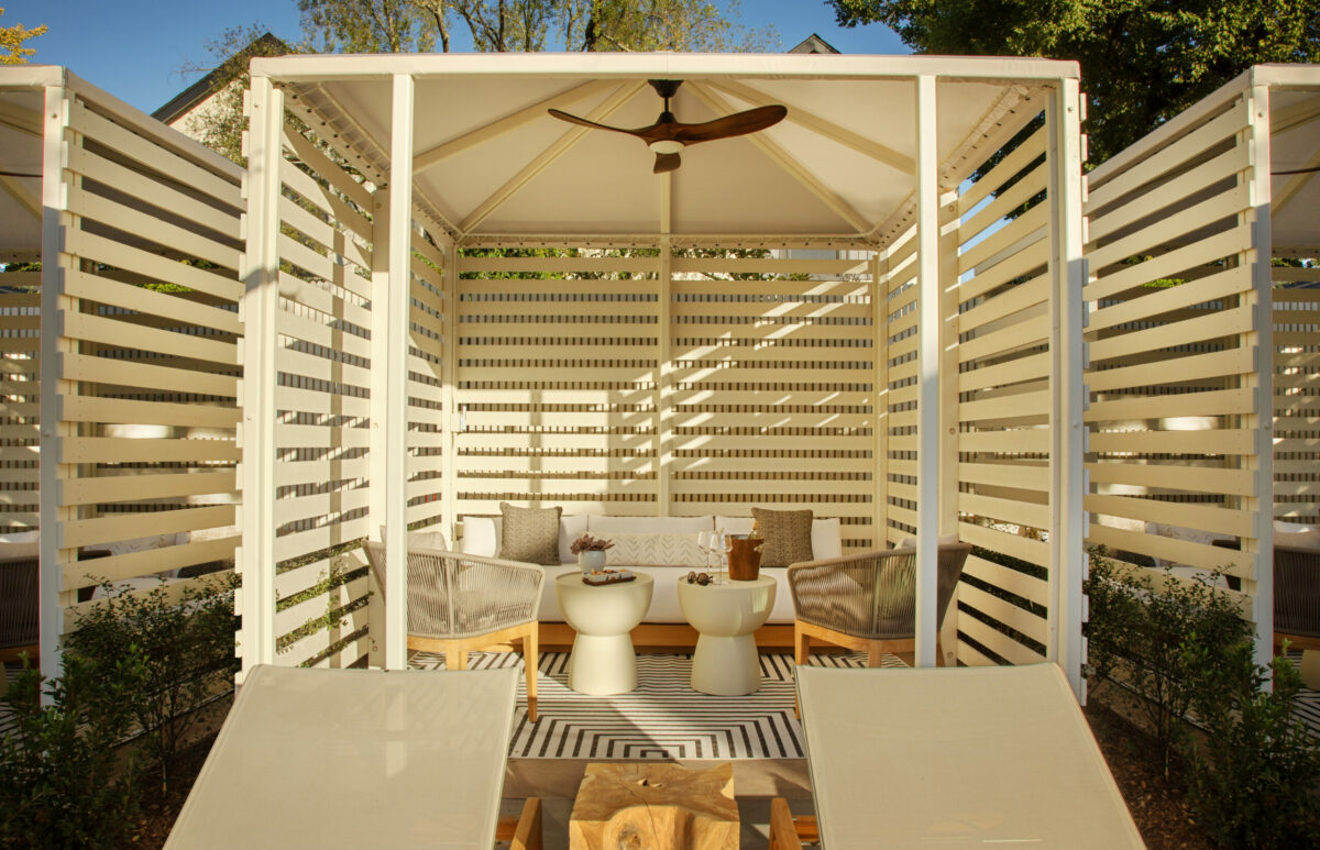 One of the new pool cabanas at MacArthur Place Hotel and Spa in Sonoma. (MacArthur Place Hotel and Spa)