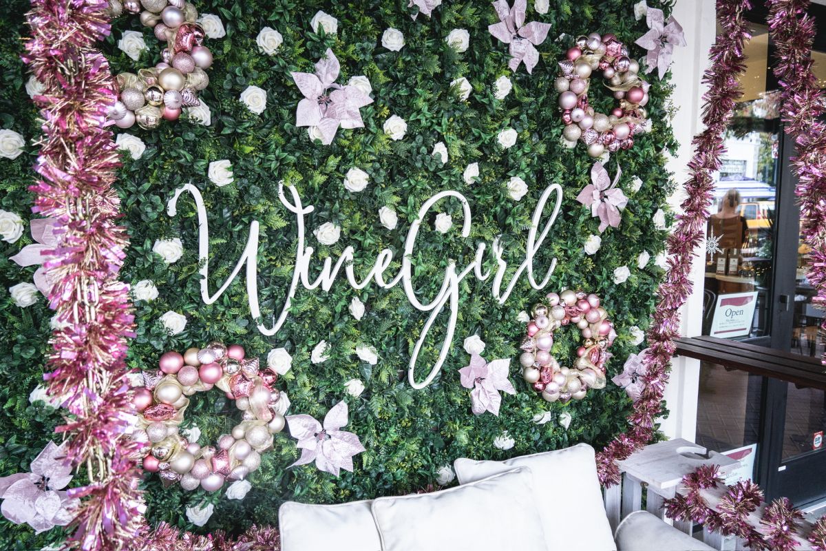 Wine Girl Napa Valley decorated for the winter holidays