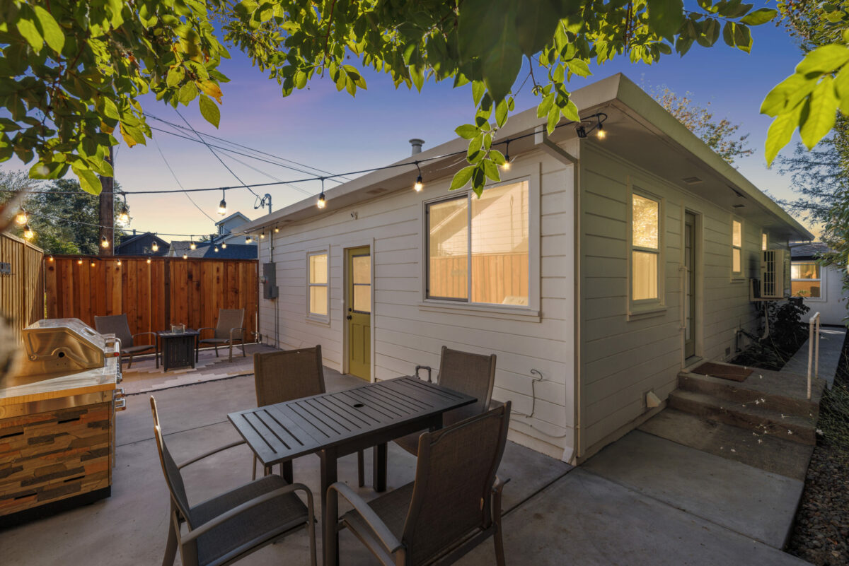 The yard at sunset. (Open Homes Photography)