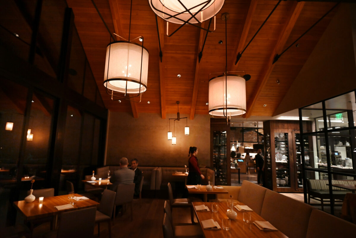 The dining room at Auro restaurant in Calistoga, Calif. on Thursday, Dec. 8, 2022. (Erik Castro / For The Press Democrat)