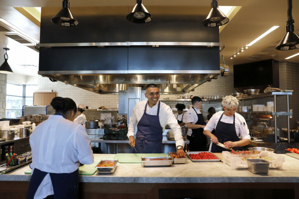 Rogelio Garcia, head chef of Auro, a fine dining restaurant at the Four Seasons Napa Valley in Calistoga, smiles Wednesday, July 19, 2023, the day after the restaurant received a new Michelin star. (Beth Schlanker / The Press Democrat)