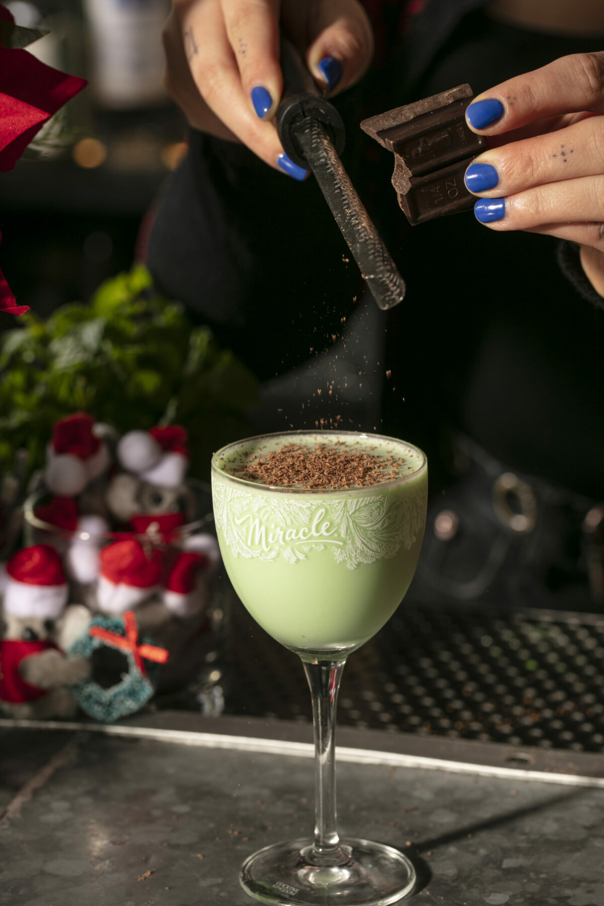 Miracle’s Christmas Cricket cocktail at Brewster’s Beer Garden in Petaluma. (Melissa Horn)