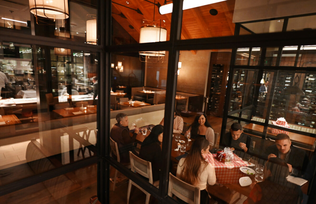 The dining room at Auro restaurant in Calistoga, Calif. on Thursday, Dec. 8, 2022. (Erik Castro / For The Press Democrat)