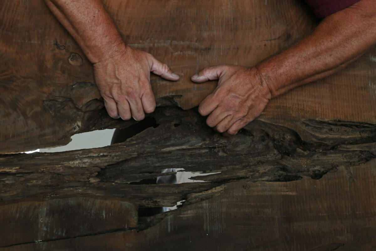 Jesse Almos of Sonoma Woodworks at his workshop in the Rincon Valley neighborhood of Santa Rosa. September 12, 2022. (Photo: Erik Castro/for Sonoma Magazine)