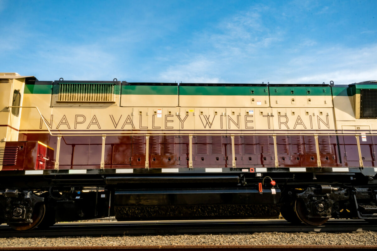 Manufactured by Rolls-Royce and commissioned through the Knoxville Locomotive Works, the 1864 engine is designed to run with low fuel consumption and low exhaust emissions. (Napa Valley Wine Train)