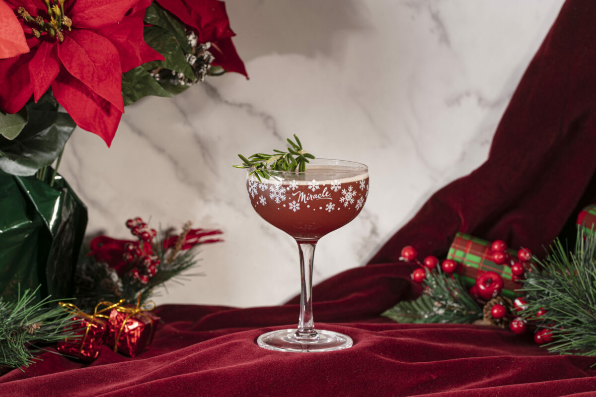 Miracle’s Christmaspolitan cocktail at Brewster’s Beer Garden in Petaluma. (Melissa Horn)