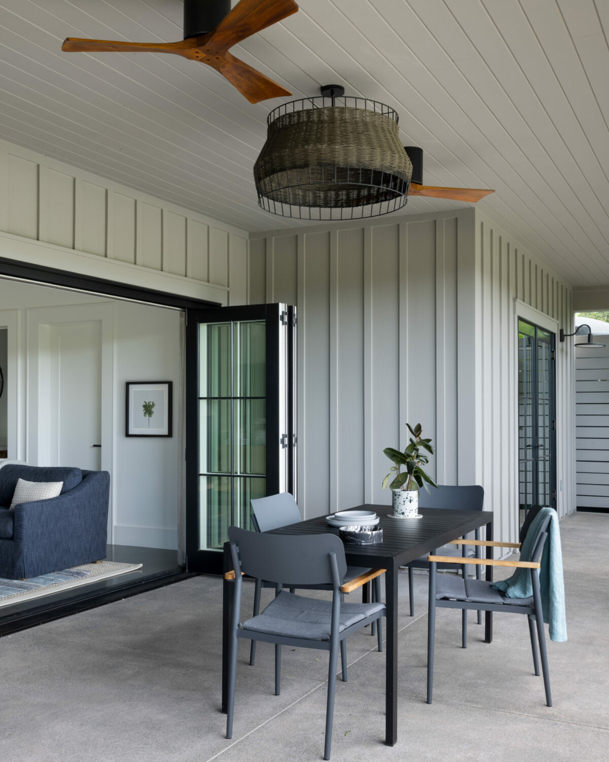 The ADU's dining table is on the covered patio. (Suzanna Scott)