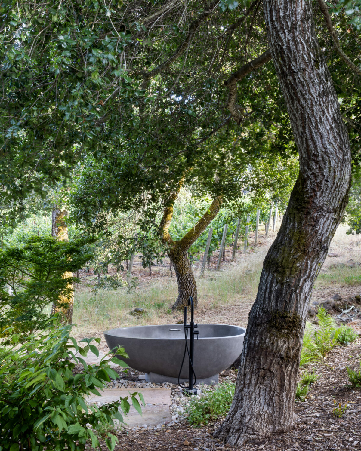 An outdoor bathtub that sits just beyond the main home.(Suzanna Scott)