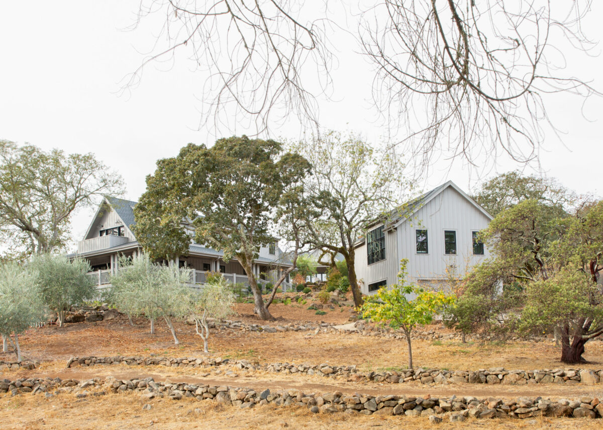 On three acres with vineyards, a creek, and trees, the ADU and garage suite serve as space for the family’s guests. (Suzanna Scott)