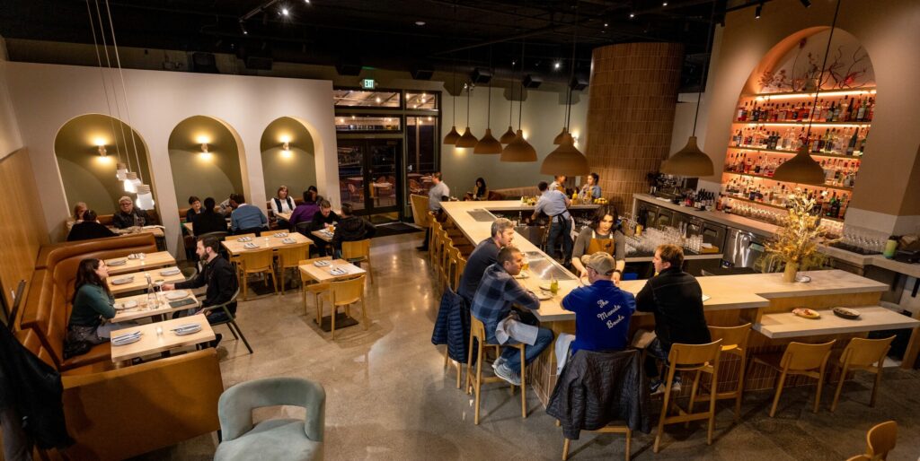 The bar and main dining room at Luma Bar and Eatery in Petaluma Thursday, February 16, 2023. (John Burgess/The Press Democrat)