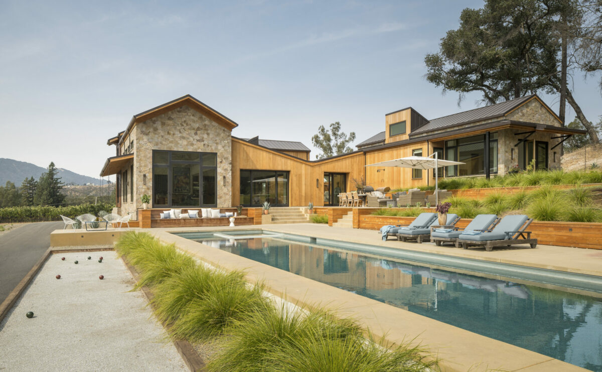 Pool, lounge area and bocce ball court.(Adam Potts Photography)