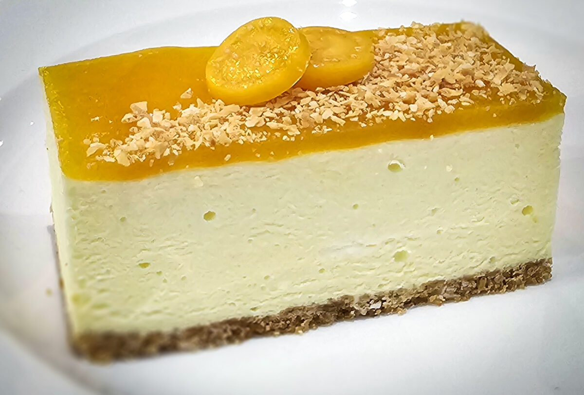 Passionfruit cheesecake at Pascaline Patisserie and Cafe in Santa Rosa. (Heather Irwin/The Press Democrat)