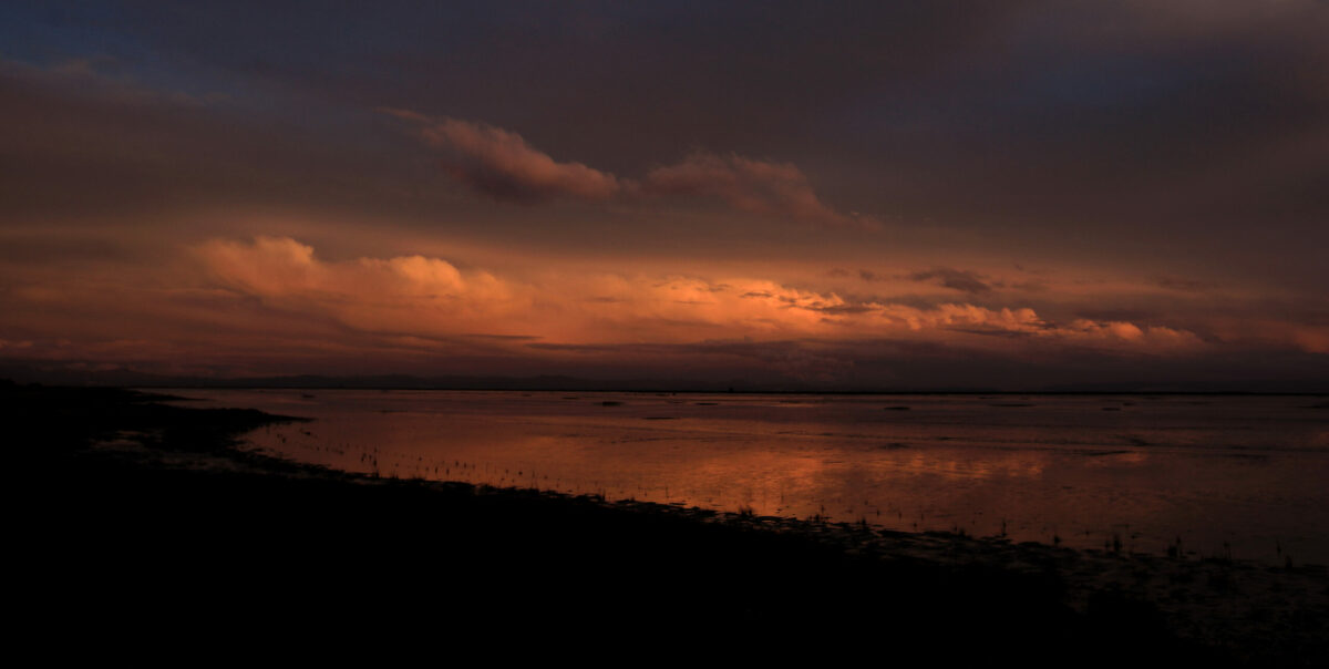 Sunset from the shore at the Sears Point wetland restoration project in the the San Pablo Bay National Wildlife Refuge, Thursday, Jan. 28, 2021. (Kent Porter / The Press Democrat) 2021