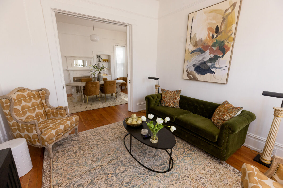 Cuvée House, a two-bedroom rental, by owners Sarah Quider and her sister, Samantha Tilley, next to their new Bubble Bar, a sparkling wine tasting room in Healdsburg. (John Burgess / The Press Democrat)