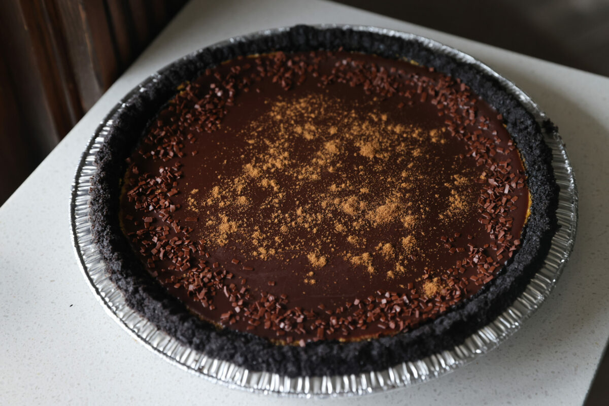 A chocolate pumpkin cheesecake at Noble Folk Ice Cream and Pie Bar in Santa Rosa on Tuesday, Nov. 1, 2022. (Beth Schlanker/The Press Democrat)