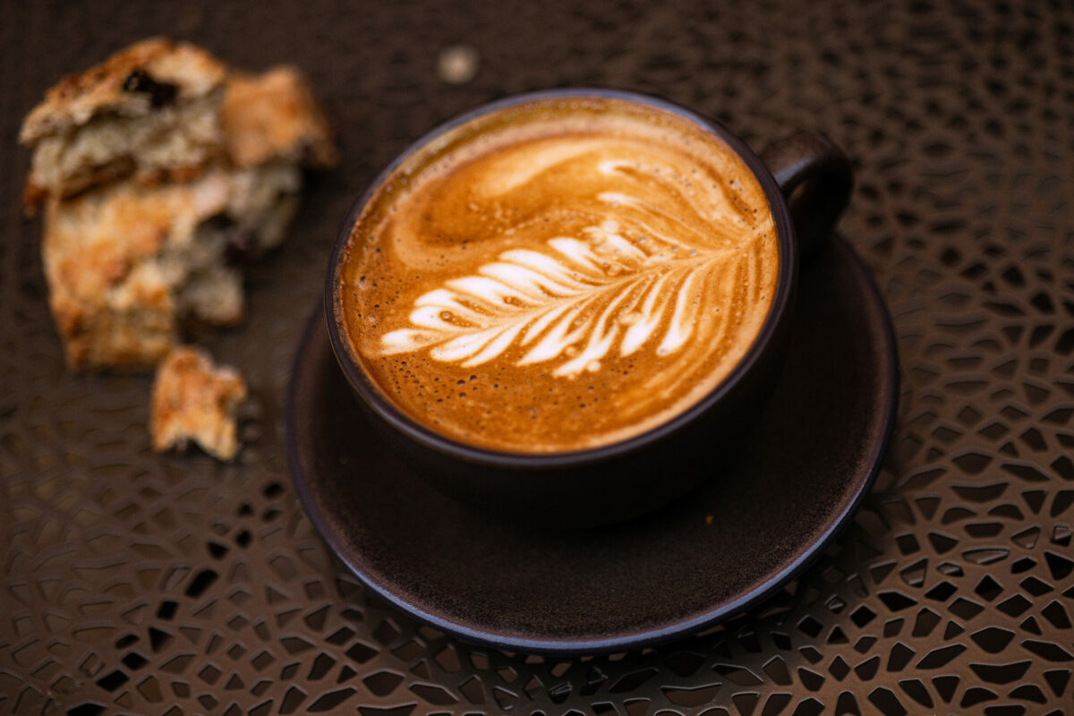 Cappuccino and a scone from Marla SR Bakery and Cafe November 16, 2023. (John Burgess/The Press Democrat)