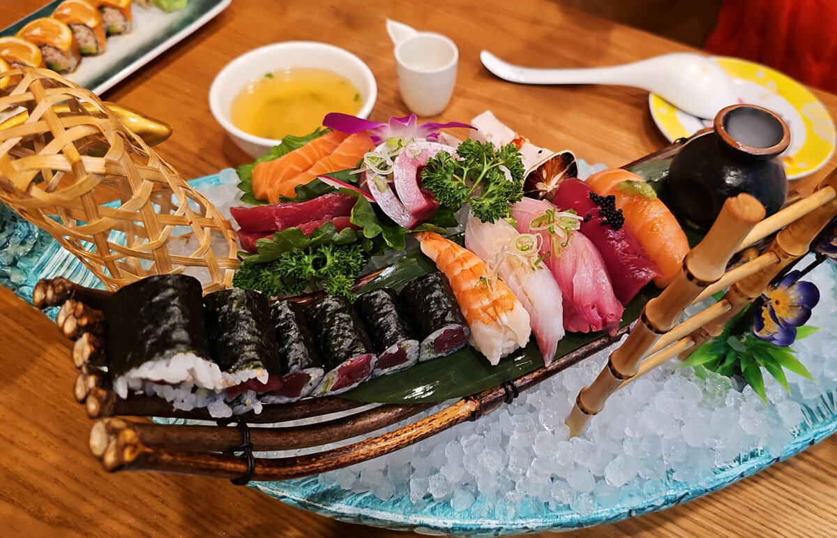 A sushi boat from Kiraku in Santa Rosa. (Courtesy Kiraku)