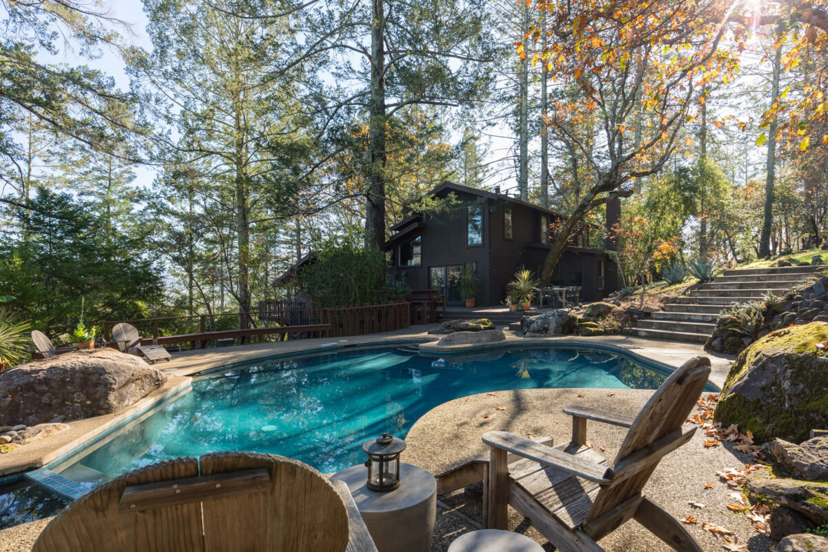 This Santa Rosa home on 222 Twin Pillar Way in Santa Rosa has five bedrooms and three-and-a-half bathrooms. It is situated on 10 acres and is listed for $2,425,000. (Peter Lyons)