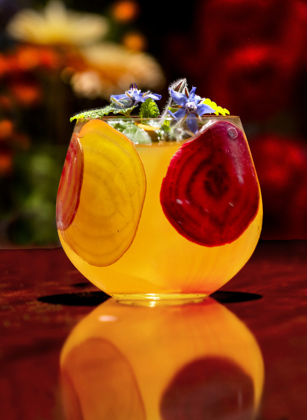 Belly Rush Shrub with Olehna Tumeric, Spirit Row Turmeric Shrub with ginger and lime essential oil, lime, bitters, and soda from Studio Barndiva Friday, February 23, 2024, in Healdsburg. (John Burgess/The Press Democrat)