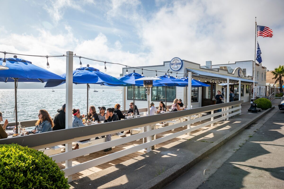 Outdoor seating at Tony's Seafood Restaurant in Marshall. (Tony's Seafood)