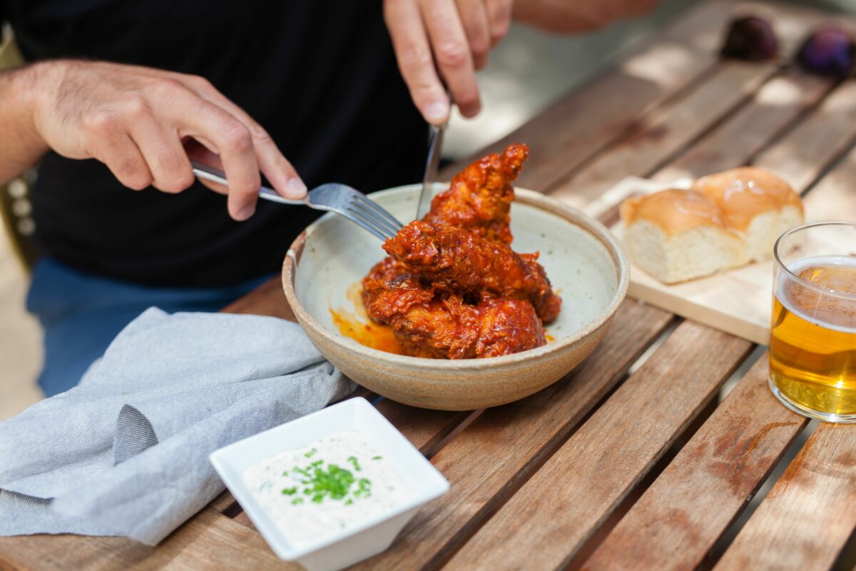 Fried chicken at Folktable in Sonoma. (Photo by Erika Cole)