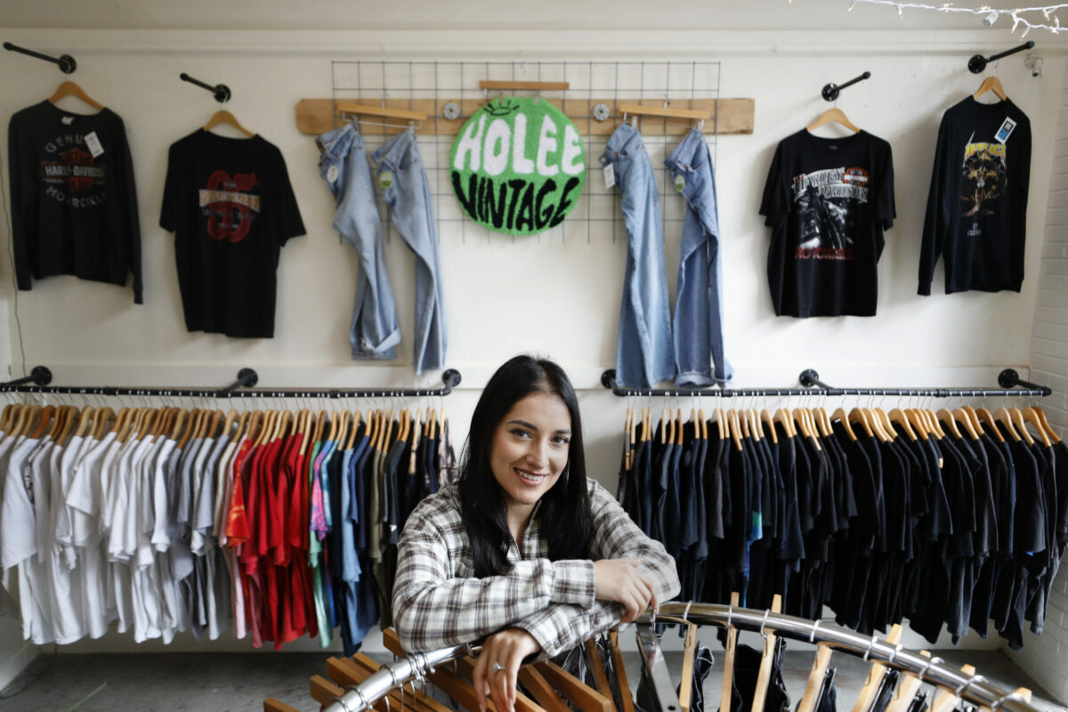 Owner Mercedes Hernandez at Holee Vintage in Santa Rosa, Calif., on Wednesday, December 29, 2021.(Beth Schlanker/The Press Democrat)