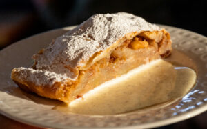 Apple Strudel from Tisza Bistro chef/owner Krisztian Karkus Monday, February 12, 2024, in Healdsburg. (John Burgess/The Press Democrat)