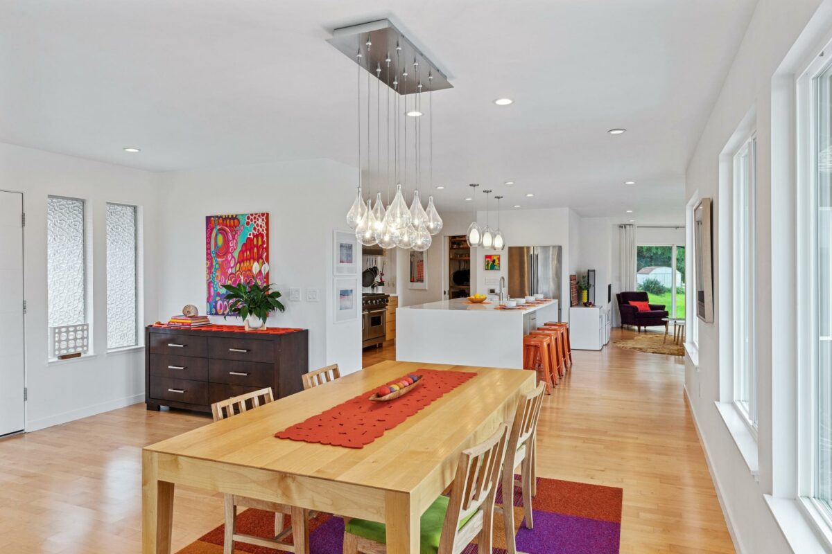 The open-up floor plan has views in nearly every room. (Compass Realty)