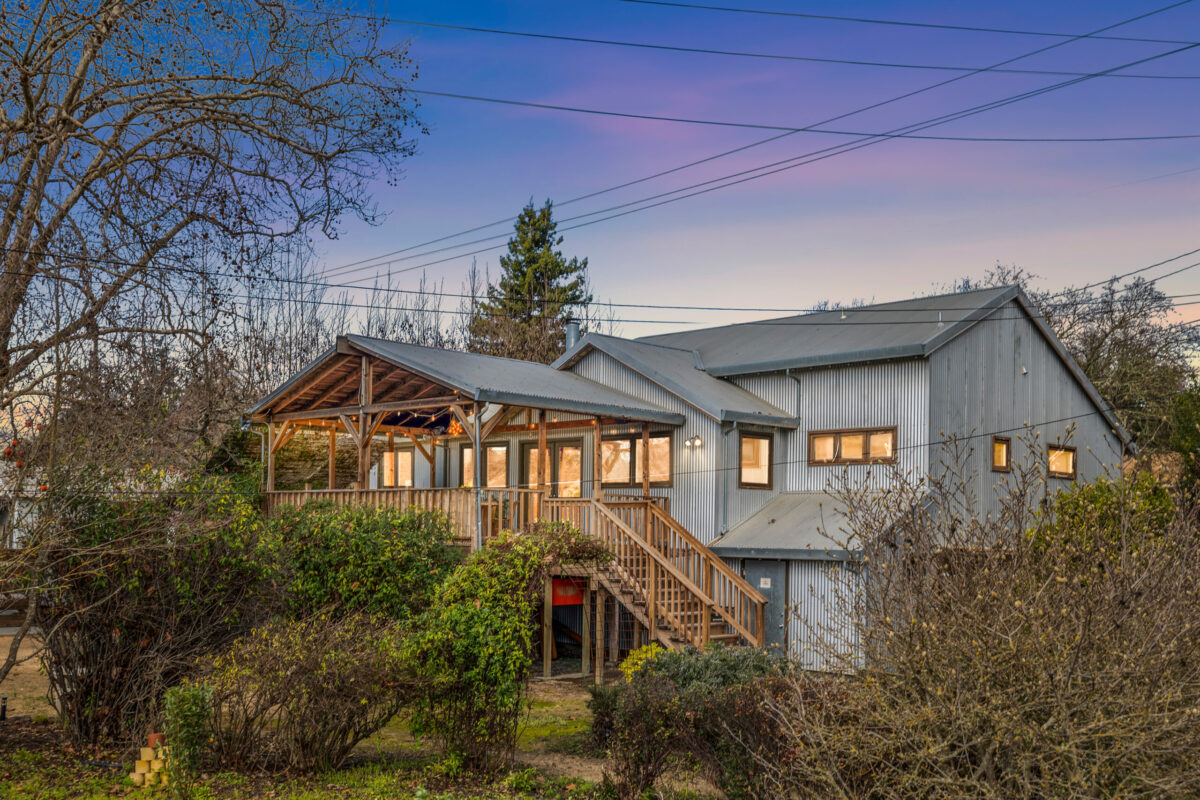 The Healdsburg home of Alta Tingle, the founder of The Gardener in Berkeley and Healdsburg, has hit the market for $1,650,000. The two-parcel property includes the main home, a barn and gardens. (Compass)