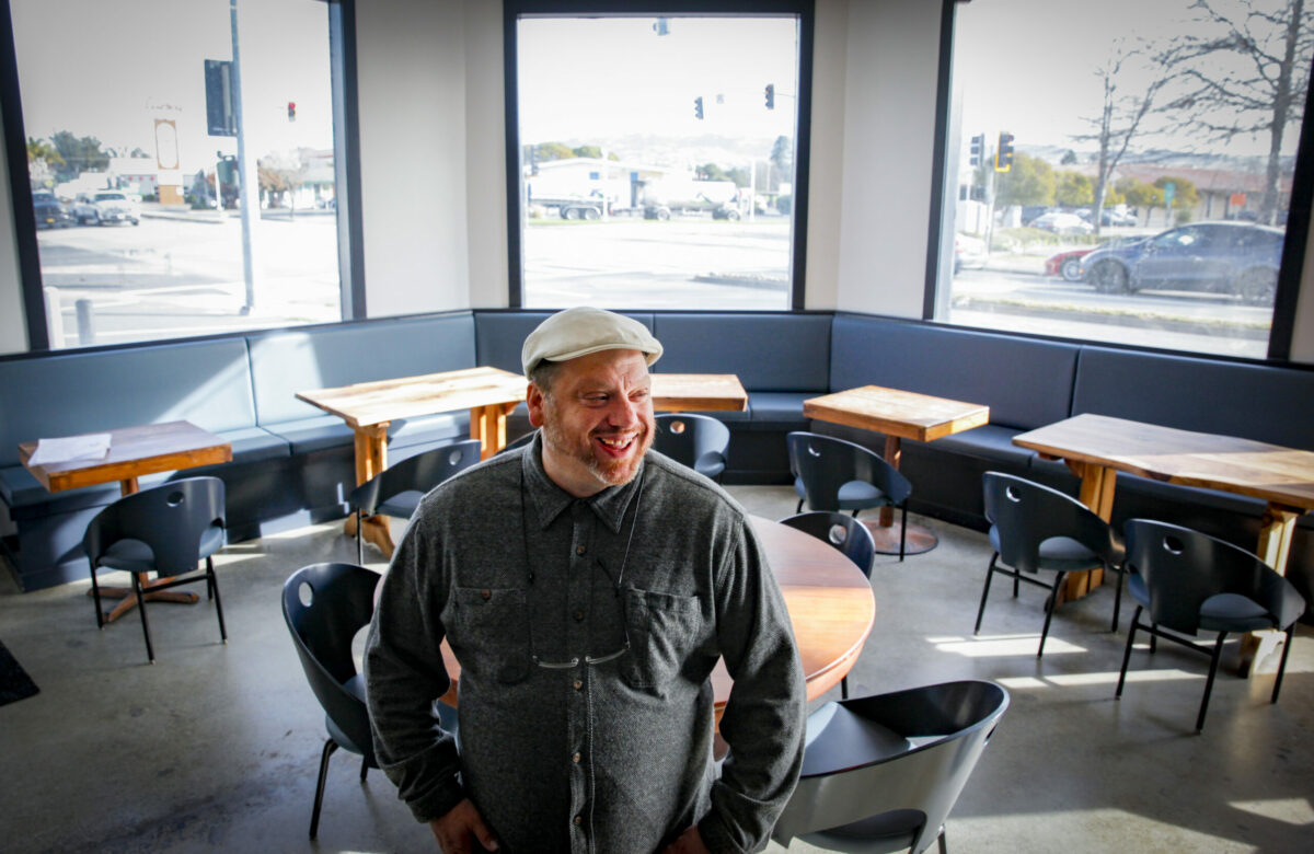 Nick Ronan, chef and owner of Brigitte Bistro in Petaluma looks forward to his grand opening later this month. Ronan transformed the former Wishbone with details inspired by his French heritage. Photographed on Wednesday, March 13, 2024. (Crissy Pascual/Petaluma Argus-Courier)