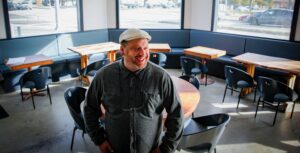 Nick Ronan, chef and owner of Brigitte Bistro in Petaluma looks forward to his grand opening later this month. Ronan transformed the former Wishbone with details inspired by his French heritage. Photographed on Wednesday, March 13, 2024. (CRISSY PASCUAL/ARGUS-COURIER STAFF)