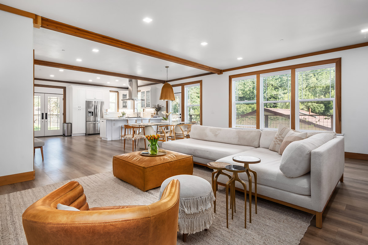 The interior is warmed up with cedar trim and wide-plank vinyl floors. (Kurt Lai)