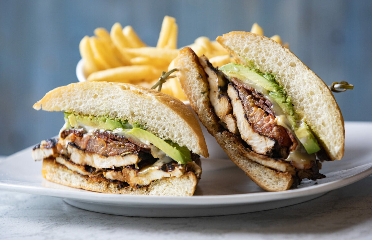 Santa Fe Chicken sandwich with pepper jack, roasted tomatoes, avocado, bacon and lemon aioli from Cafe Mimosa in Rohnert Park. (photo by John Burgess/The Press Democrat).