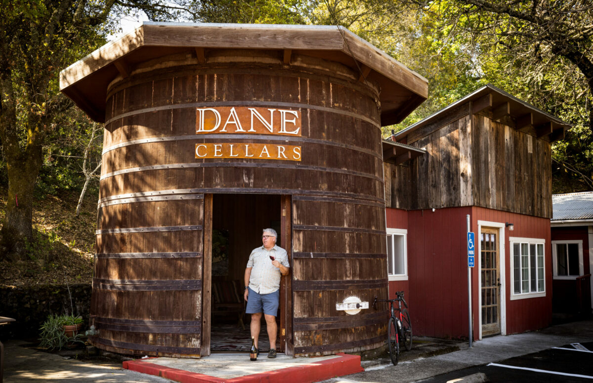 Bart Hansen, winemaker/owner of Dane Cellars, has opened his tasting room in a over 100 year old, 14,000 gallon redwood wine tank in the Jack London Village Wednesday, April 10, 2024 in Glen Ellen. (Photo by John Burgess/The Press Democrat)