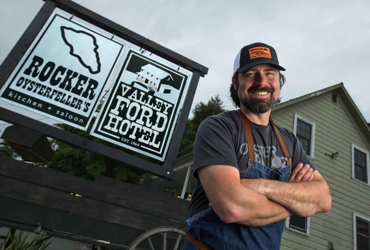 Chef Brandon Guenther from Rocker Oysterfeller's Kitchen + Saloon in Valley Ford. (John Burgess/The Press Democrat)