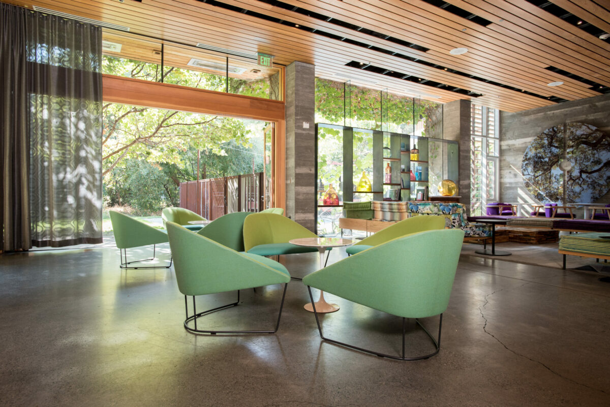 Public space at the h2hotel in Healdsburg. (h2hotel)
