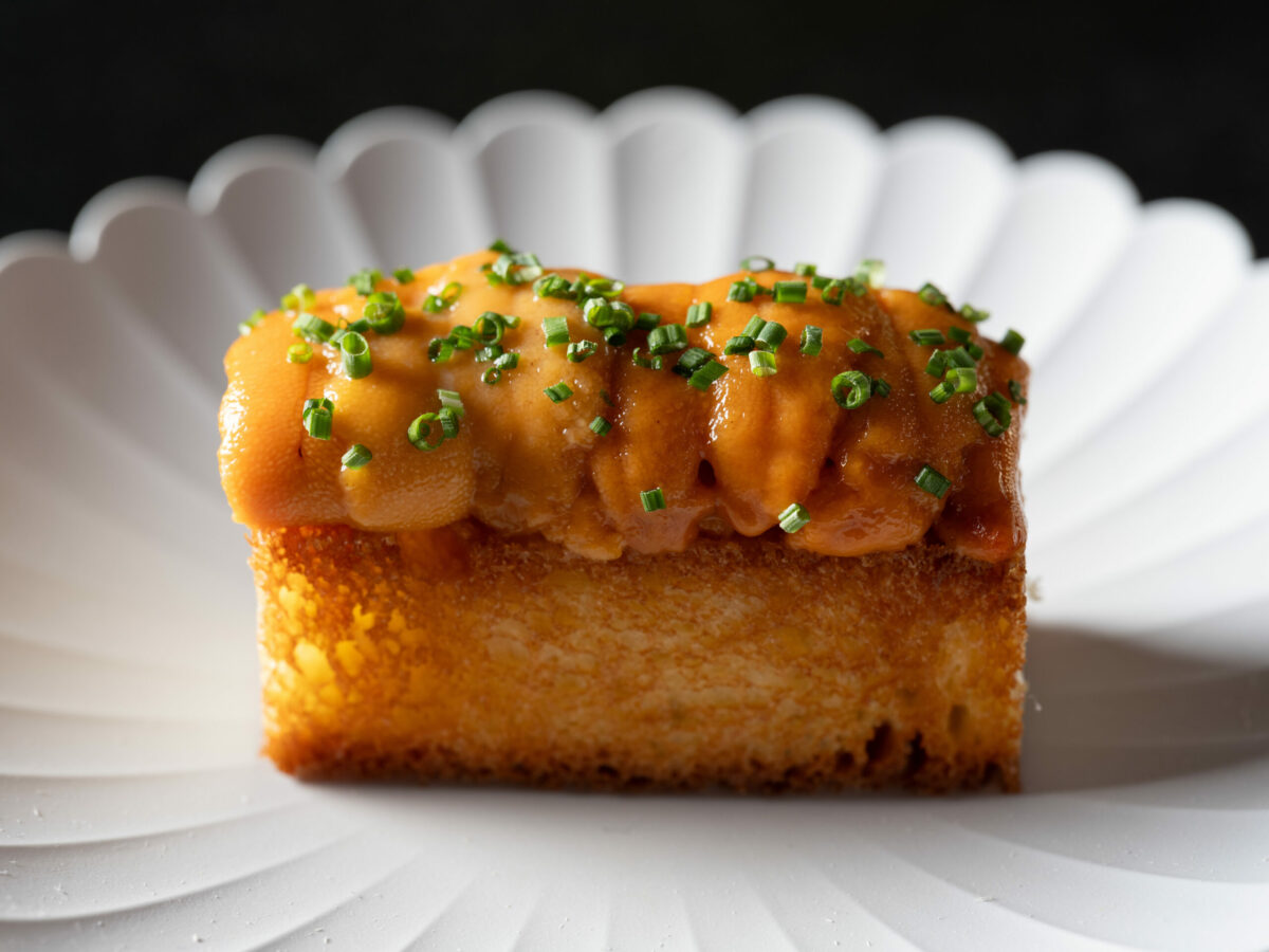 Hokkaido Uni Toast with Bouchon Bakery Brioche from RO Restaurant and Lounge in Yountville. (David Escalante)