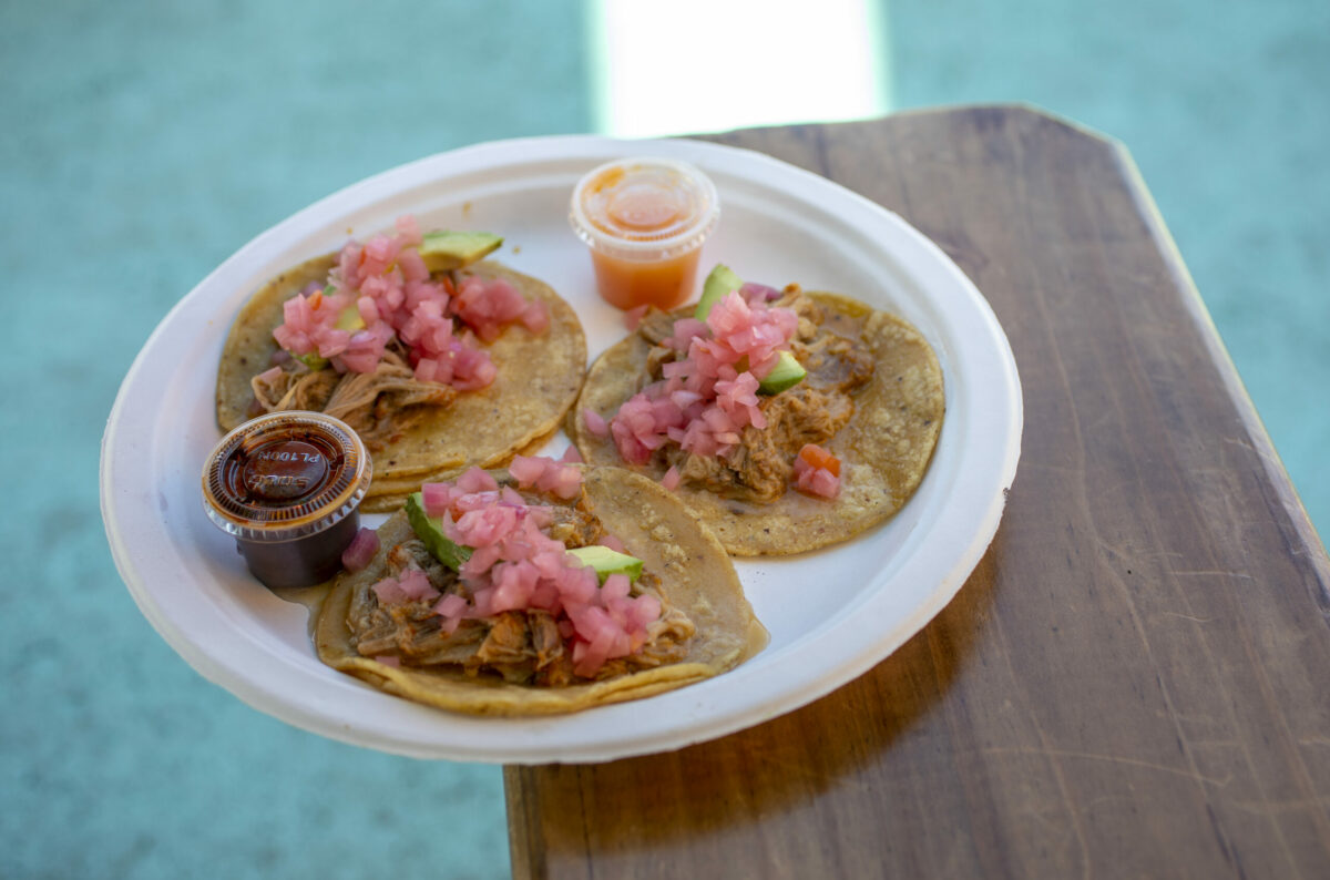 The Tacos de Cochinita at Mami's Panuchos in the Mitote Food Truck Lot along Sebastopol Avenue in Roseland October 18, 2022. (Chad Surmick / The Press Democrat)