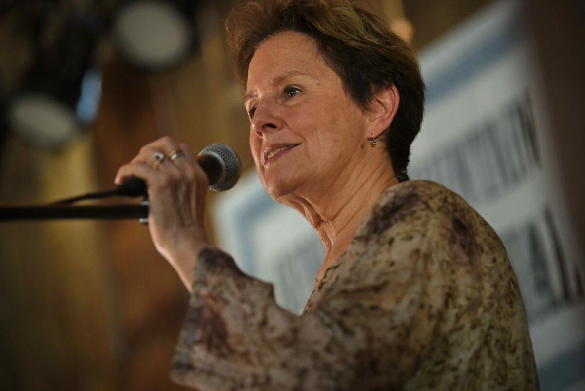 Alice Waters of Chez Panisse spoke passionately about her support for improving school lunch programs in California during the Community Alliance with Family Farmers and The Farmers Guild's Summer Soiree: Voices from the Field held Sunday at Five Springs Farm in Petaluma, California. July 28, 2019.(Photo: Erik Castro/for The Press Democrat)