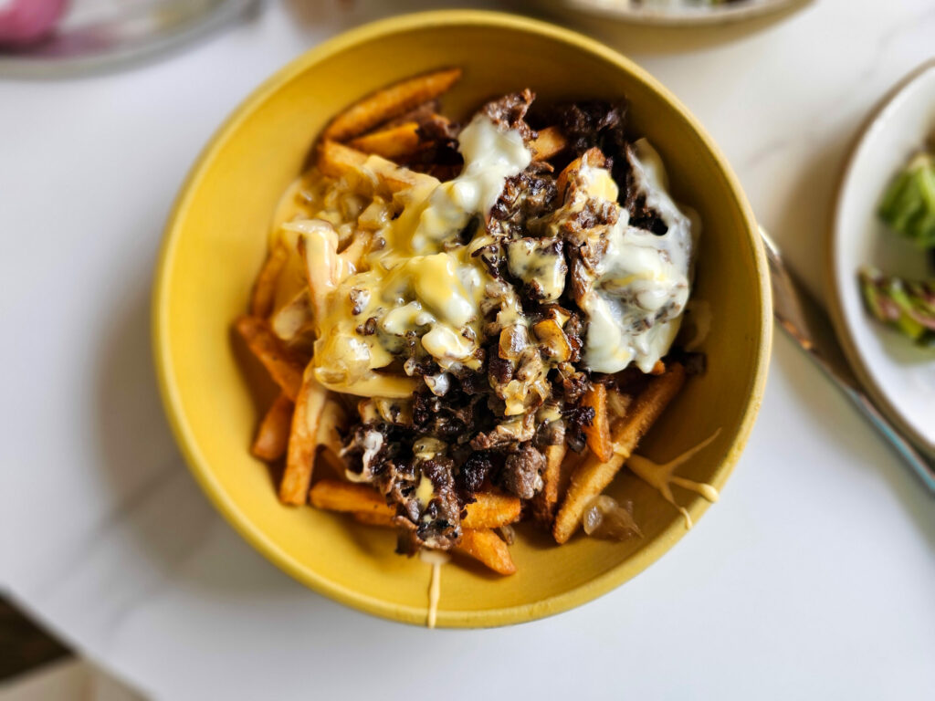Cheesesteak fries at Golden Steak Warriors