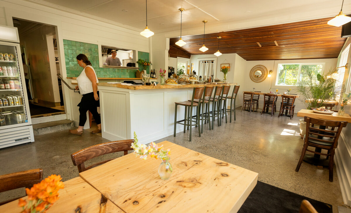 The Wild Poppy cafe front room with bar seating and a gift shop along the Bodega Hwy west of Sebastopol Friday, May 3, 2024 (Photo by John Burgess/The Press Democrat)