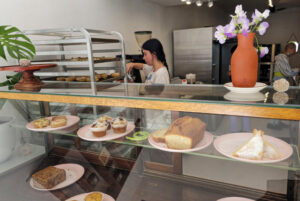 A Saturday morning pastry case at Lady Blume Microbakery + Coffee in Cotati. (Heather Irwin/The Press Democrat)