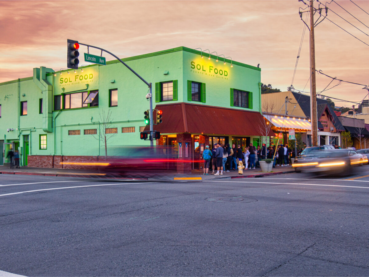 Patrons line up to enter Sol Food restaurant at 903 Lincoln Ave. in San Rafael in Feb. 16, 2020. (Mike Chappazo / Shutterstock)
