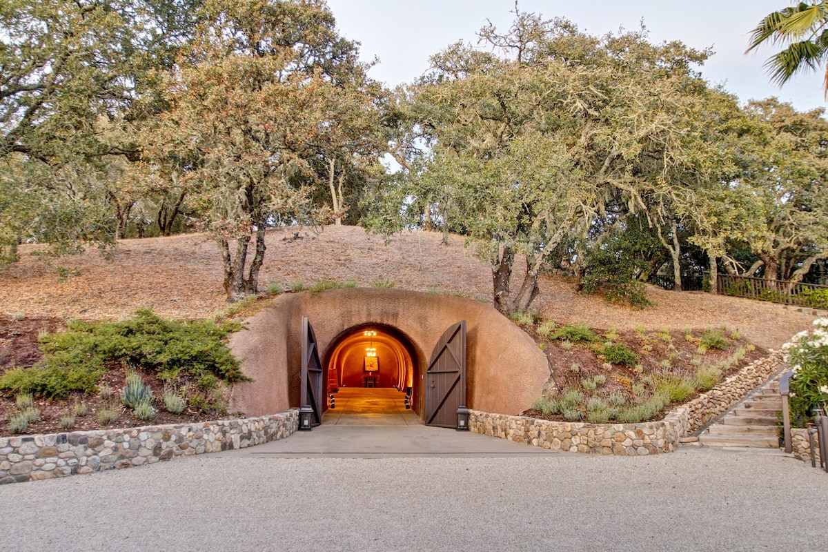 The property includes a wine cave. (Vrbo)