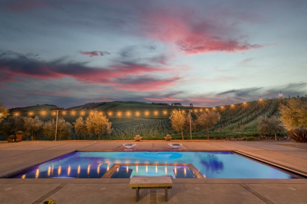 The home four-bedroom, three-bathroom home sits on 11 acres in the Carneros viticultural region. (Open Homes Photography / Sotheby’s International Realty)