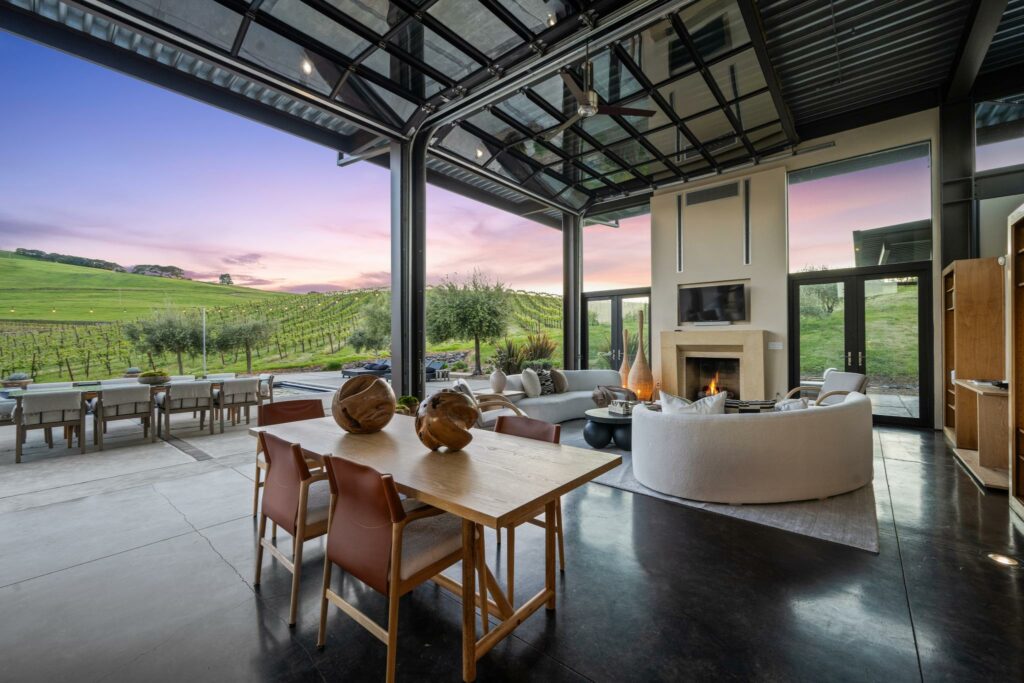 Living room and dining areas.(Open Homes Photography / Sotheby’s International Realty)