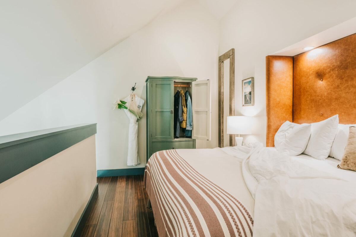 A bedroom at Olema House in Olema, nearby Point Reyes National Seashore. (Roxanne McClure Photography)