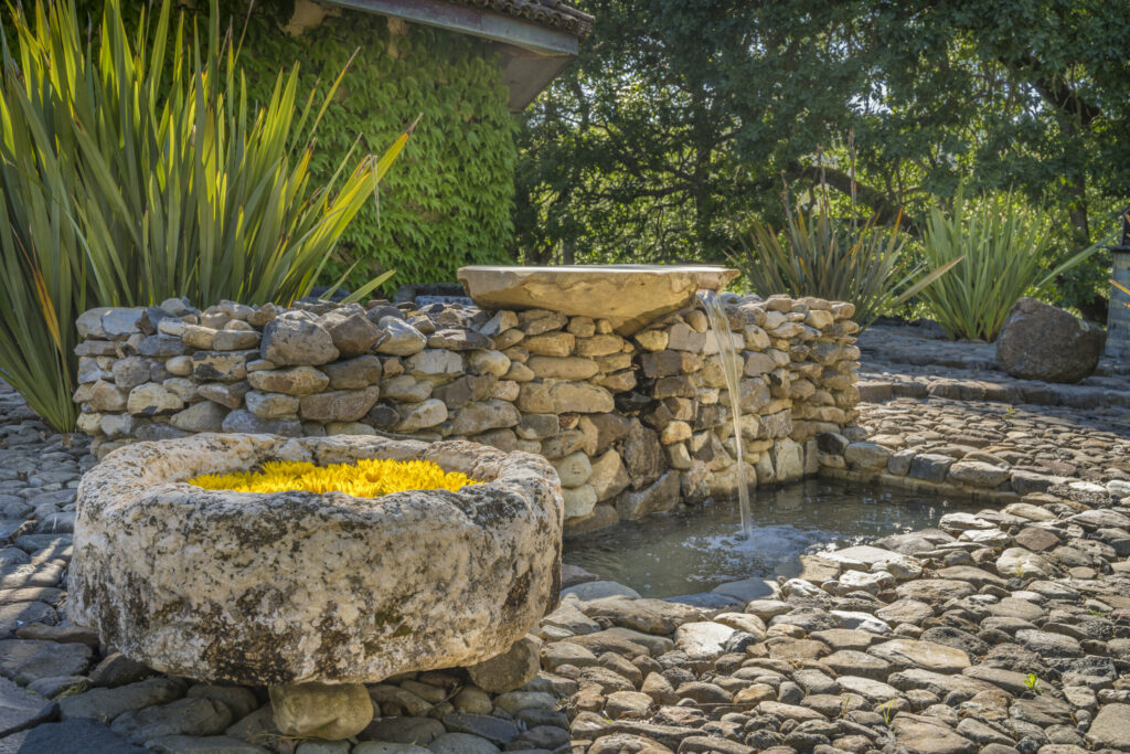 Stone fountain. (CS Photography / Sotheby’s International Realty)