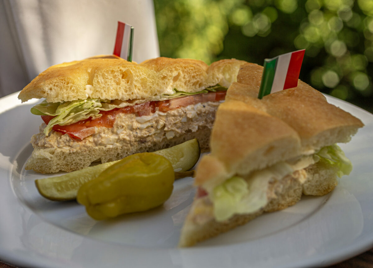 Italian tuna and hardboiled egg salad with lettuce, tomato served on housemade Focaccia bread at Cafe Citti in Santa Rosa, June 12, 2024. (Chad Surmick / The Press Democrat)